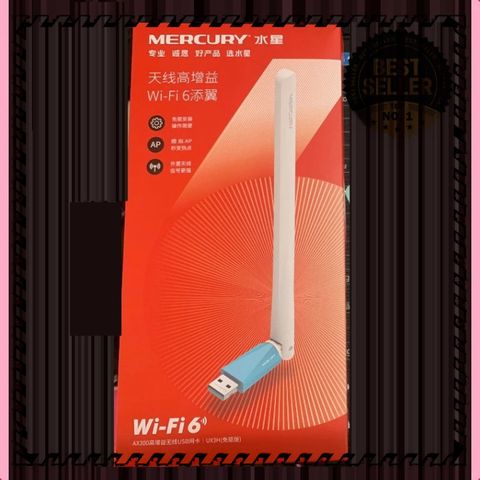 Bộ Thu Wifi USB 6 Mercury UX3H - Tốc Độ 286Mbps Dành Cho PC/Laptop, Kết Nối Wifi Mạnh Mẽ Không Dây, Thiết Kế Nhỏ Gọn