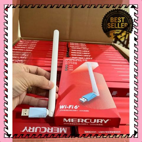 USB Bắt Sóng WIFI 6 Mercury UX3H 150Mbps - Bộ Thu WIFI cho Máy Tính Bàn - Kết Nối Nhanh, Tiện Dụng, Không Cần Cài Đặt
