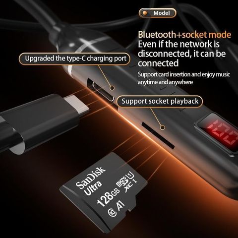 Tai nghe Bluetooth AC700 thể thao đeo cổ LED HiFi - Âm thanh chất lượng cao, 50 giờ chờ, thiết kế chống bụi, quà tặng lý tưởng