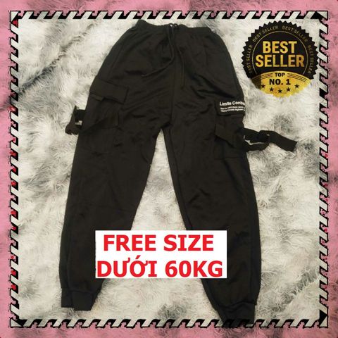 Quần Jogger Thể Thao Nam Nữ Thoải Mái - Đen Túi Hộp Dây, Phong Cách Unisex Dành Cho Tập Gym và Hoạt Động Ngoài Trời