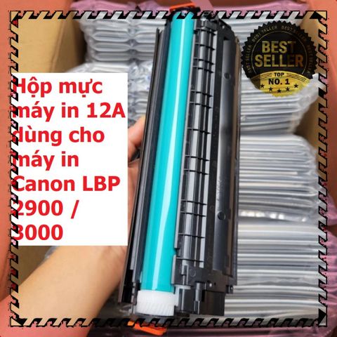 Hộp Mực In 12A Cho Máy In Canon LBP 2900/3000/303 Chất Lượng Tốt - Bản In Siêu Nét, Tiết Kiệm Chi Phí, Hàng Nhập Khẩu