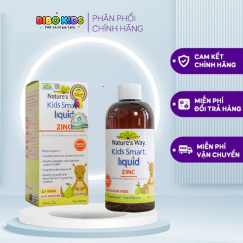 Kẽm nước Nature’s Way Kids Smart Liquid Zinc 100ml - Hỗ trợ phát triển toàn diện cho trẻ từ 1 tuổi trở lên, dễ hấp thụ và dễ uống.
