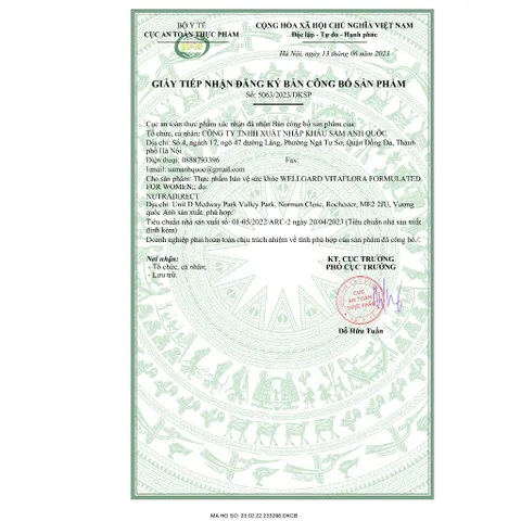 Men phụ khoa Wellgard Vitaflora Anh Quốc