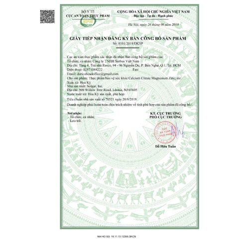 Viên Uống Canxi hữu cơ Mỹ  Calcium Citrate Magnesium And Zinc 500mg  Kirkland Signature