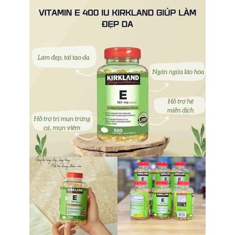 Vitamin E Kirkland 400 IU Của Mỹ, Nắp đỏ