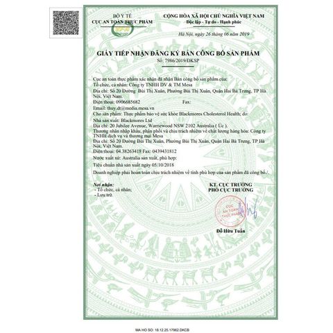 Viên Hỗ Trợ Giảm Mỡ Máu Blackmores Health Của Úc