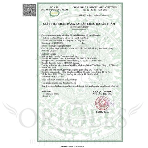 Tinh Dầu Hoa Anh Thảo Hàn Quốc Hộp 300 viên
