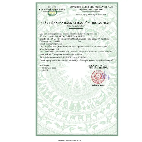 Men phụ khoa OptiBac Probiotics for women