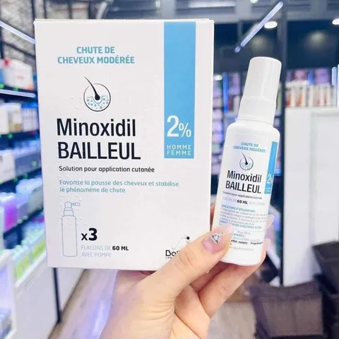 Set 3 chai xịt mọc tóc Minoxidil Bailleul 2%