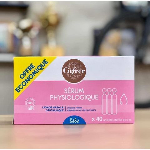 Nước muối nhỏ mũi Gifer/Physo Pháp hộp 40 ống