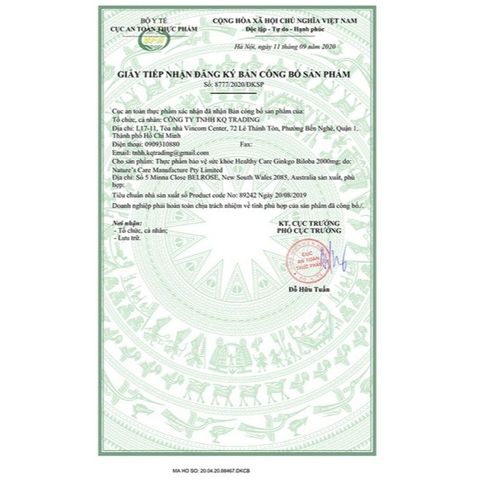 Viên Uống Bổ Não Healthy Care 2000mg - Hỗ Trợ Tuần Hoàn Máu Não & Tăng Cường Chức Năng Nhận Thức