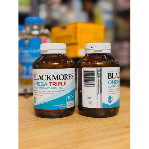 Dầu cá hàm lượng cao Omega Triple Super Strength Fish Oil Blackmores Hộp 60v
