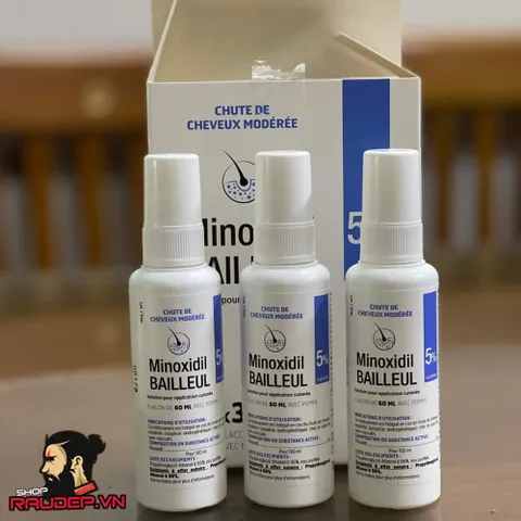 Mọc tóc Minoxidil 5% Bailleul Pháp - 3 chai x 60ml