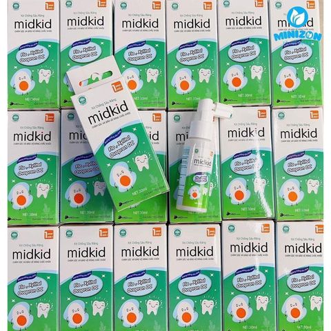 Xịt Chống Sâu Răng Midkid - Ngăn Ngừa Hôi Miệng, Giảm Ố Vàng Răng, Hơi Thở Thơm Mát, An Toàn Cho Cả Trẻ Em, 150ml