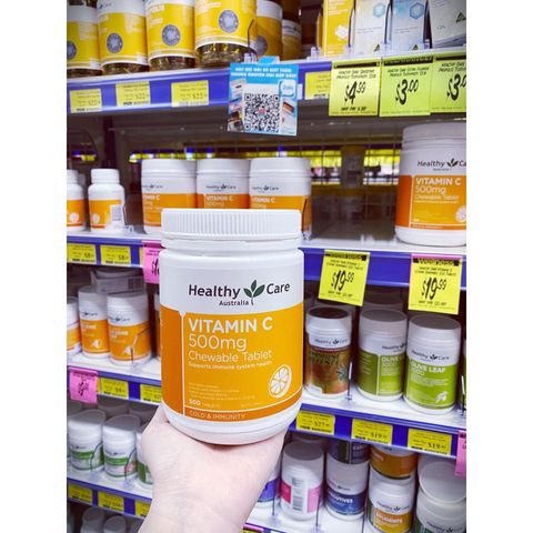 Viên uống Vitamin C Healthy Care 500 viên - Tăng cường miễn dịch và bảo vệ sức khỏe làn da từ Úc