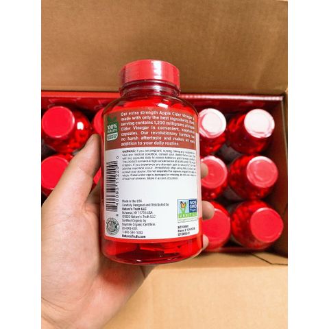 Viên uống giấm táo hữu cơ giảm cân Nature’s Truth Apple Cider Vinegar 1200mg 180 viên