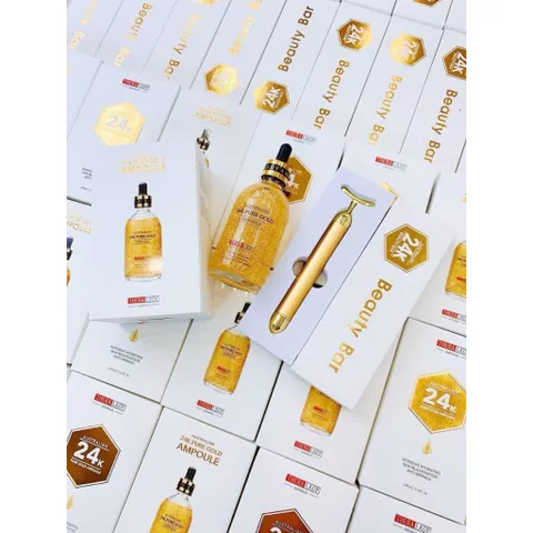 (Tặng kèm Thanh lăn) Serum vàng  24k Pure Gold Ampoule 100ml Úc