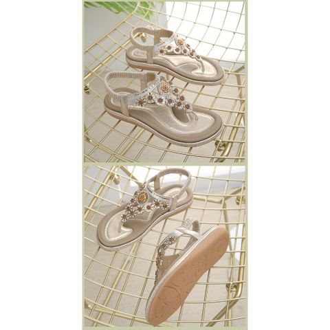Sandal Nữ Siketu Quai Đính Hoa Đế Bằng Chống Trơn Trượt, Cao 3Cm, Thời Trang Hè 2024 – Phụ Kiện Sang Trọng Dành Cho Nữ