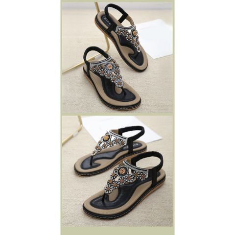 Sandal Nữ Siketu Quai Đính Hoa Đế Bằng Chống Trơn Trượt, Cao 3Cm, Thời Trang Hè 2024 – Phụ Kiện Sang Trọng Dành Cho Nữ