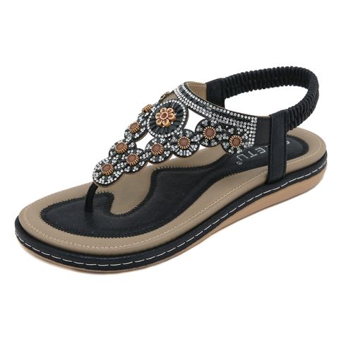 Sandal Nữ Siketu Quai Đính Hoa Đế Bằng Chống Trơn Trượt, Cao 3Cm, Thời Trang Hè 2024 – Phụ Kiện Sang Trọng Dành Cho Nữ