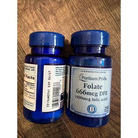 Viên uống bổ sung Folate  Puritan’s Pride 666mcg DFE