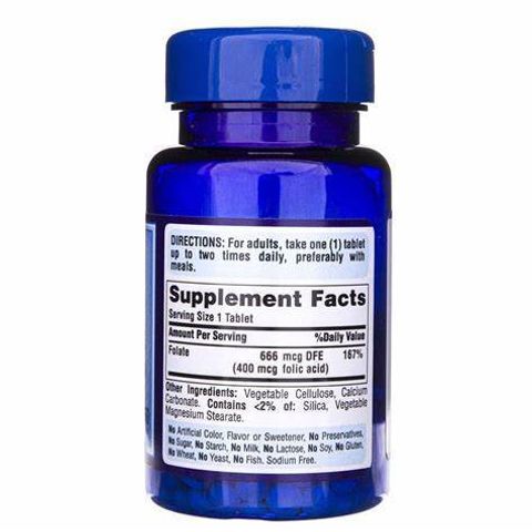 Viên uống bổ sung Folate  Puritan’s Pride 666mcg DFE