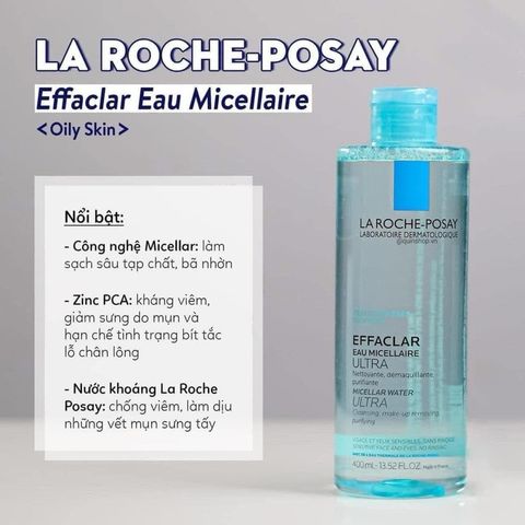 Nước tẩy trang La Roche-Posay Micellar Water Ultra