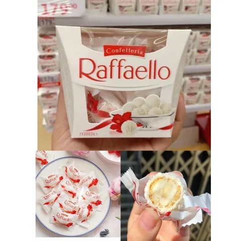 Sale thanh lý kẹo dừa Rafaello hộp vuông (Tinh dầu hoa anh thảo blackmore)