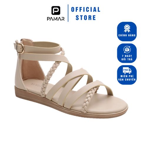 Giày Sandal Nữ Bohemian Đan Dây Khóa Kéo Đế Bằng Thời Trang - Phù Hợp Đi Làm, Học, Chơi - Nữ Thoải Mái, Đế TPR êm ái