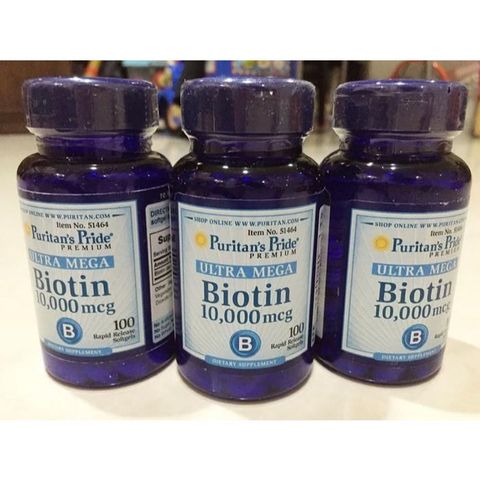 Viên Uống Hỗ Trợ Mọc Tóc Puritan’s Pride Ultra Mega Biotin 10000mcg Lọ 100 Viên