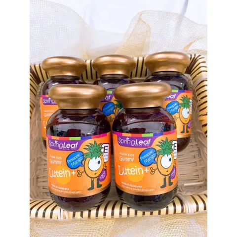 Kẹo gummy bổ mắt cho bé spring leaf aussi kids gummy lutein 8mg