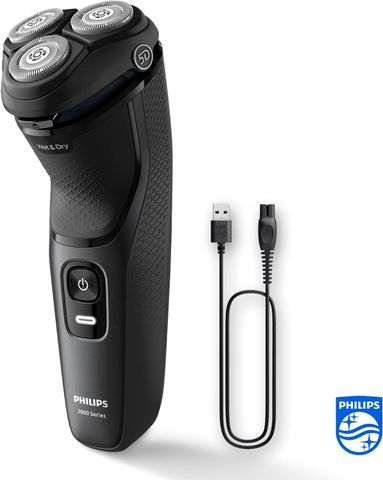Máy Cạo Râu Philips Series 3000 S3145/00 - Công Nghệ SkinProtect, Cạo Được 60 Phút, Chống Nước, Thời Gian Sạc 1 Giờ