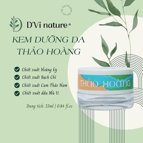 Kem Dưỡng Ẩm D'Vi Nature Thảo Hoàng - Giúp Da Sáng Mịn, Sạch Nhờn Cho Da Dầu, Dễ Mụn, Thiên Nhiên, An Toàn