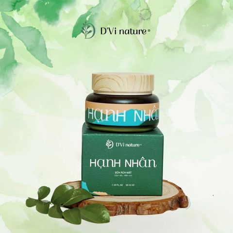 Sữa Rửa Mặt Hạnh Nhân DVi Nature - Làm Sạch Sâu Lỗ Chân Lông, Loại Bỏ Bụi Bẩn và Bã Nhờn, Dành Cho Da Nhờn, Mụn