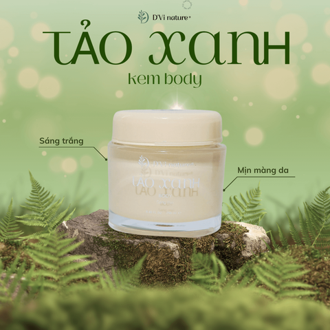 Dưỡng Body Tảo Xanh D'Vi Nature - Kem Dưỡng Da Mềm Mịn, Mờ Vết Thâm, Chống Nắng SPF 40+ Từ Thiên Nhiên, Phù Hợp Mọi Loại Da