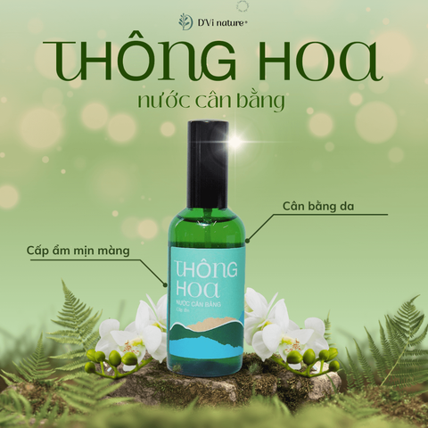 Nước Cân Bằng Thông Hoa DVi Nature - Toner Làm Sạch Sâu, Cấp Ẩm, Se Khít Lỗ Chân Lông Cho Làn Da Mịn Màng, Thích Hợp Cho Da Nhạy Cảm