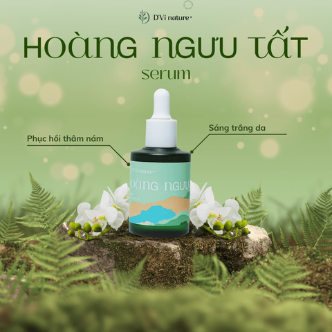 Serum Hoàng Ngưu Tất D'Vi Nature - Giúp Làm Sáng Da, Ngăn Ngừa Nám và Tàn Nhang - Chăm Sóc Da Tự Nhiên Từ Thiên Nhiên