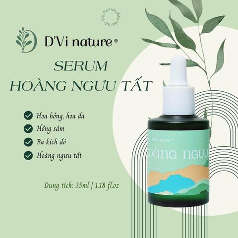 Serum Hoàng Ngưu Tất D'Vi Nature - Giúp Làm Sáng Da, Ngăn Ngừa Nám và Tàn Nhang - Chăm Sóc Da Tự Nhiên Từ Thiên Nhiên
