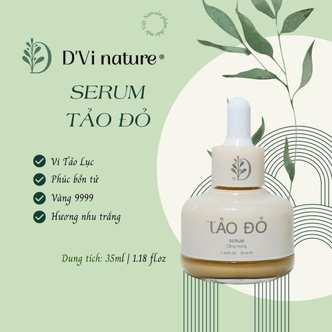Serum D'Vi Nature Tảo Đỏ Dưỡng Da - Chiết Xuất Tự Nhiên, Cấp Ẩm, Làm Rạng Rỡ Làn Da Khỏe Mạnh, Phù Hợp Mọi Loại Da