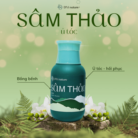 Ủ Tóc Sâm Thảo D'Vi Nature - Kem Ủ Tóc Chiết Xuất Tự Nhiên, Phục Hồi và Nuôi Dưỡng Tóc Hư Tổn, Dành Cho Tóc Khô và Xơ Rối