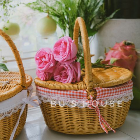 Giỏ Mây Picnic Có Nắp – Phụ Kiện Sống Ảo Không Thể Thiếu Cho Các Dịp Dã Ngoại, Tết, Du Lịch