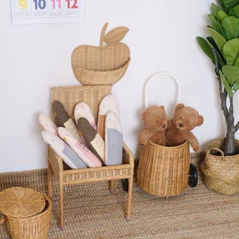 Xe đẩy mây quai sắt bánh nhựa dư xuất Hàn