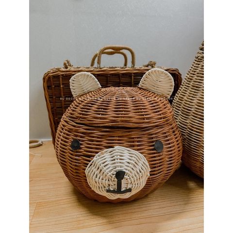 Giỏ đựng đồ hình gấu dễ thương decor chụp ảnh