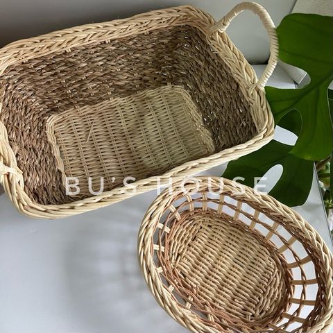 Khay mây- rổ mây mini đựng hoa quả bánh kẹo decor trang trí