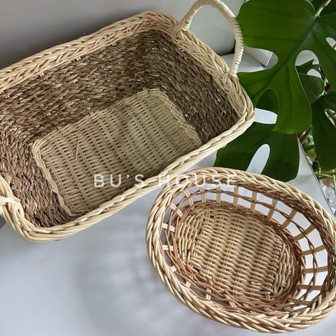 Khay mây- rổ mây mini đựng hoa quả bánh kẹo decor trang trí