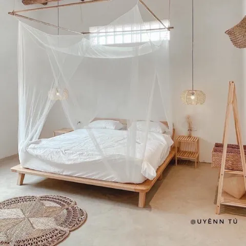 Thảm hoa cói decor phòng vintage