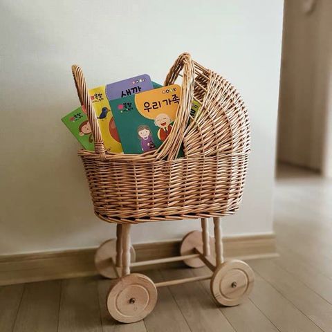 [Hàng có sẵn]  Xe đẩy mây decor trò chơi cho bé yêu