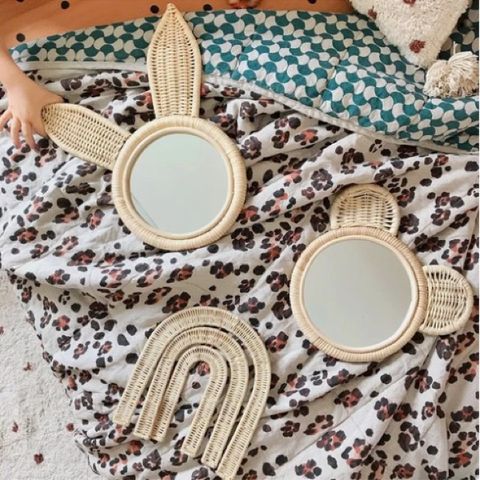 [ Xả lỗ ] Gương mây tai gấu decor phòng