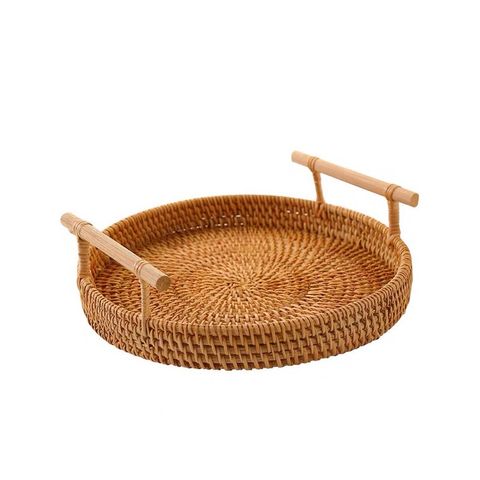 Khay mây tròn decor chụp ảnh món ăn