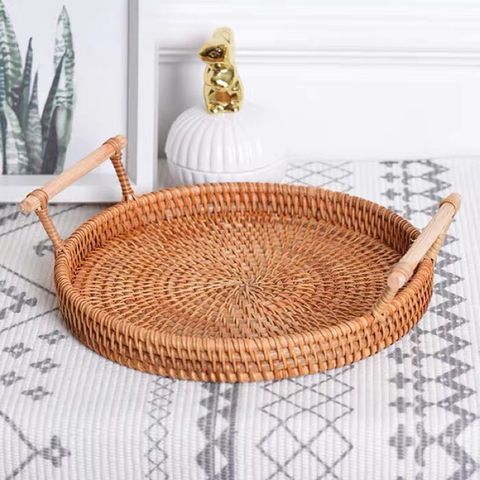 Khay mây tròn decor chụp ảnh món ăn